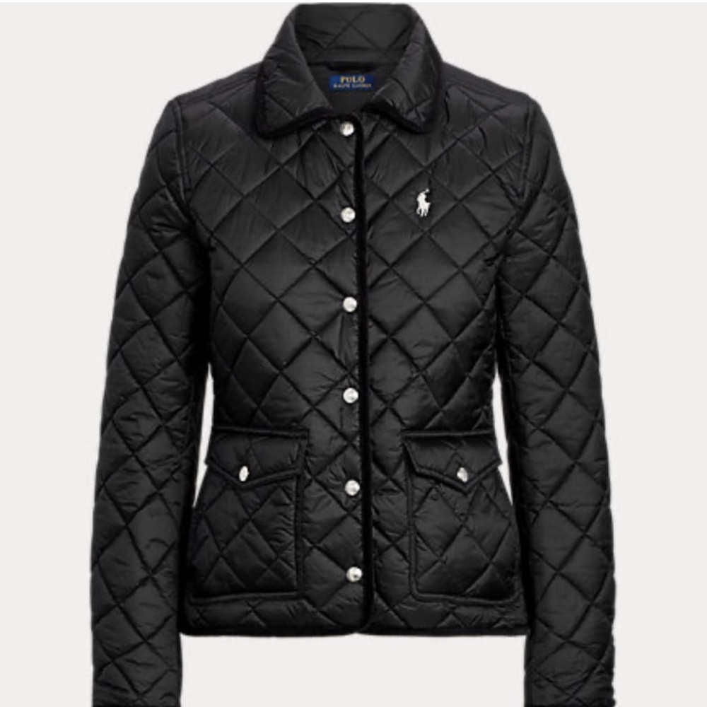 Ralph Lauren Cropped Barn Jacket in black.  Size L.